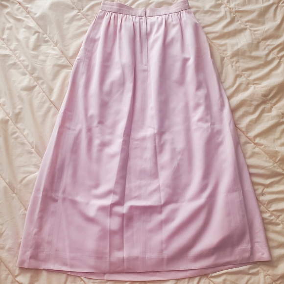 David Brooks Ltd Full Pink Skirt Wool Pleated - Picture 2 of 6